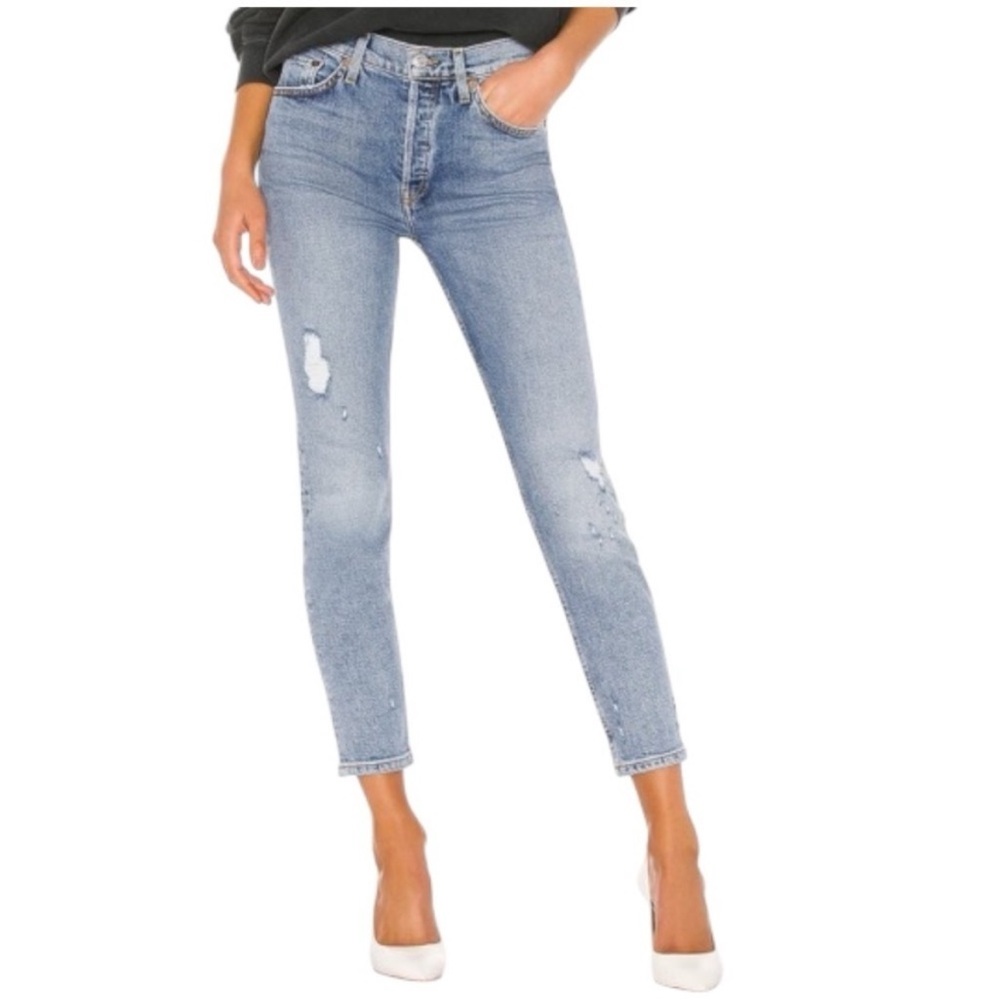RE/DONE 90s High Rise Ankle Crop Jean size 30